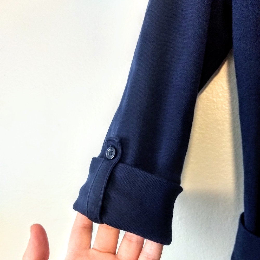 EUC Kim Rogers Navy Blue Open Front Soft Cardigan - Picture 4 of 5